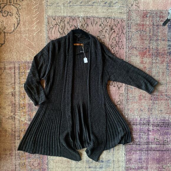 WOMEN'S Belldini 2X dark grey open cardigan wrap sweater - Picture 1 of 3